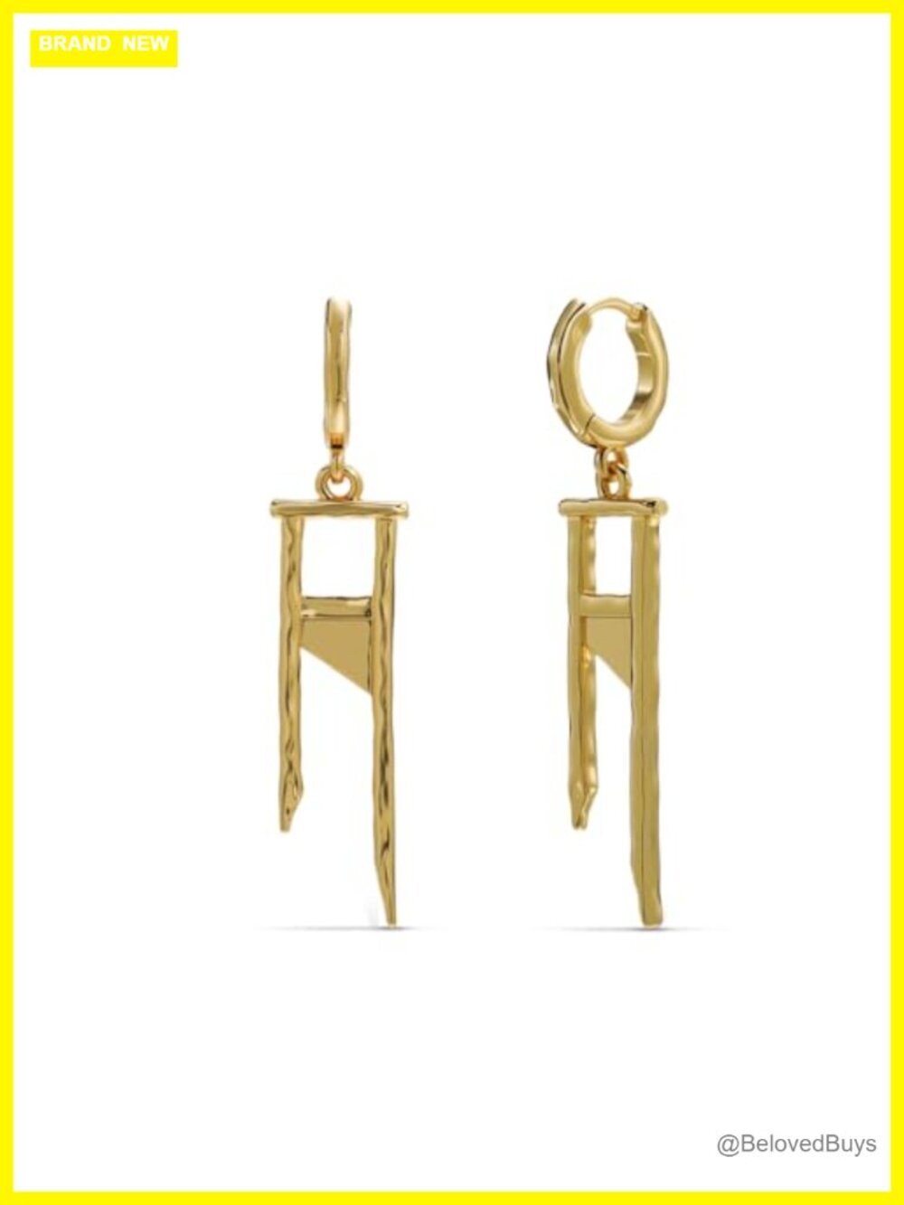 Gothic Spiked Hoop Dangle Earrings 18K Gold Plated Punk Statement Jewelry